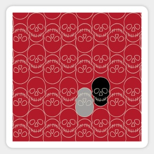 Simply Spooky Collection - Skulls - Blood Red and Bone White Sticker